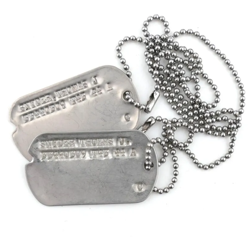 US: WW2 US Dog Tags 'Thomas J Snyder'