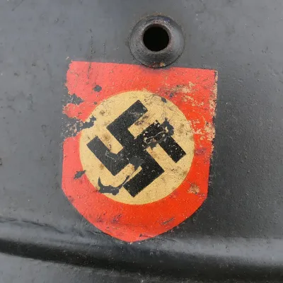 Beaded M35 Double Decal 'Luftschutzpolizei' Helmet – image 7