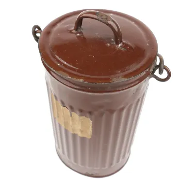 Enamelled Milk Jug made from a Gas Mask Canister – image 4