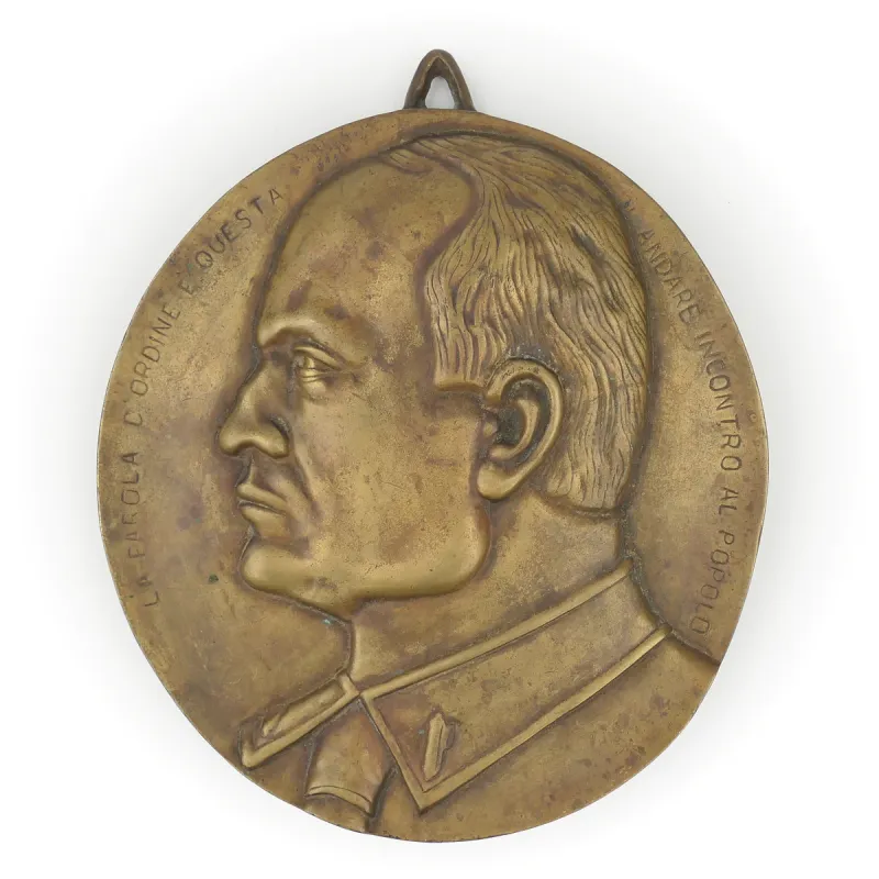 Large Bronze 'Benito Mussolini' Wall Plaque
