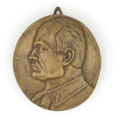 Large Bronze 'Benito Mussolini' Wall Plaque