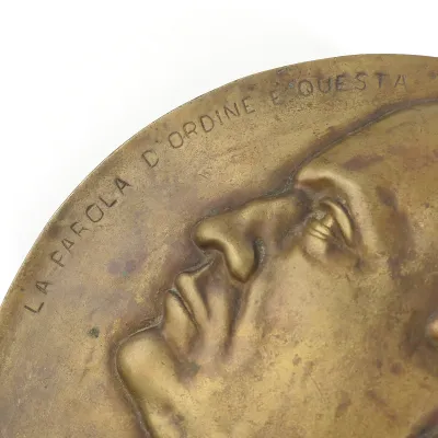 Large Bronze 'Benito Mussolini' Wall Plaque – image 2