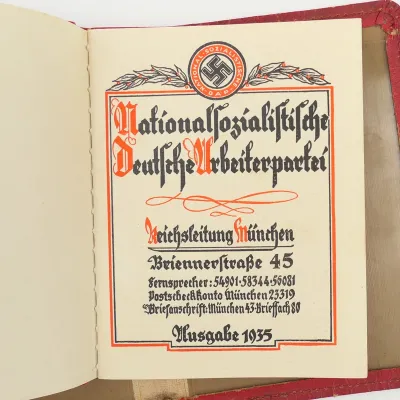 NSDAP Membership Booklet & Cover – image 4