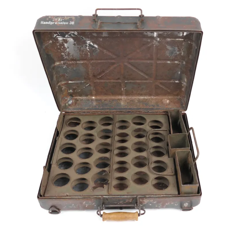 Wehrmacht Egg Grenade Transport Box with Interior Rack