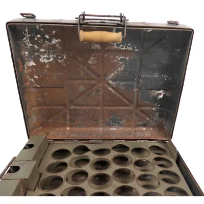Wehrmacht Egg Grenade Transport Box with Interior Rack – image 4